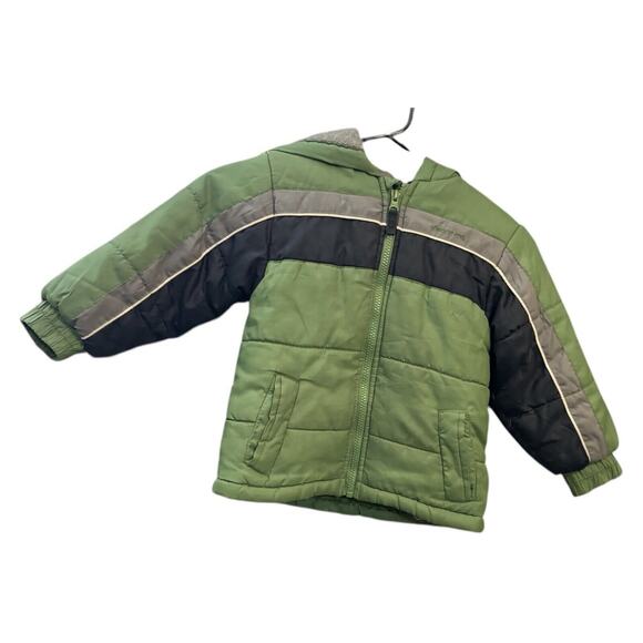 London Fog Boys Toddler Puffer Coat Jacket Green Size 4T - Picture 1 of 9